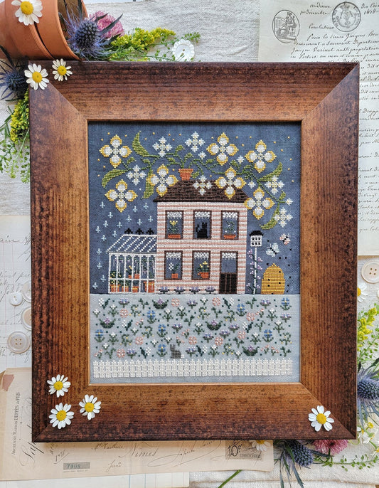 PRE-ORDER - Spring House - Hello From Liz Mathews - Cross Stitch Pattern, Needlecraft Patterns, The Crafty Grimalkin - A Cross Stitch Store