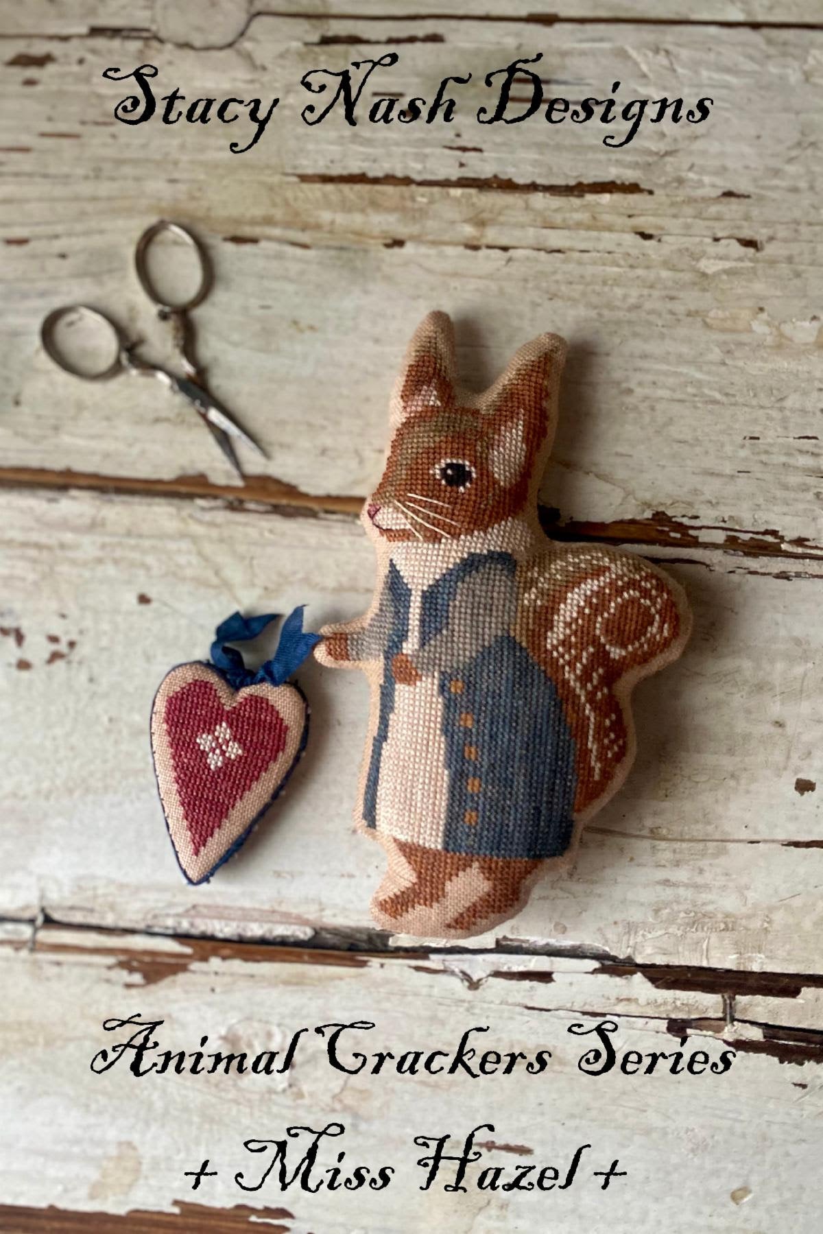 PRE-ORDER Animal Crackers Series  + Miss Hazel +  - Stacy Nash Primitives - Cross Stitch Pattern, Needlecraft Patterns, Needlecraft Patterns, The Crafty Grimalkin - A Cross Stitch Store