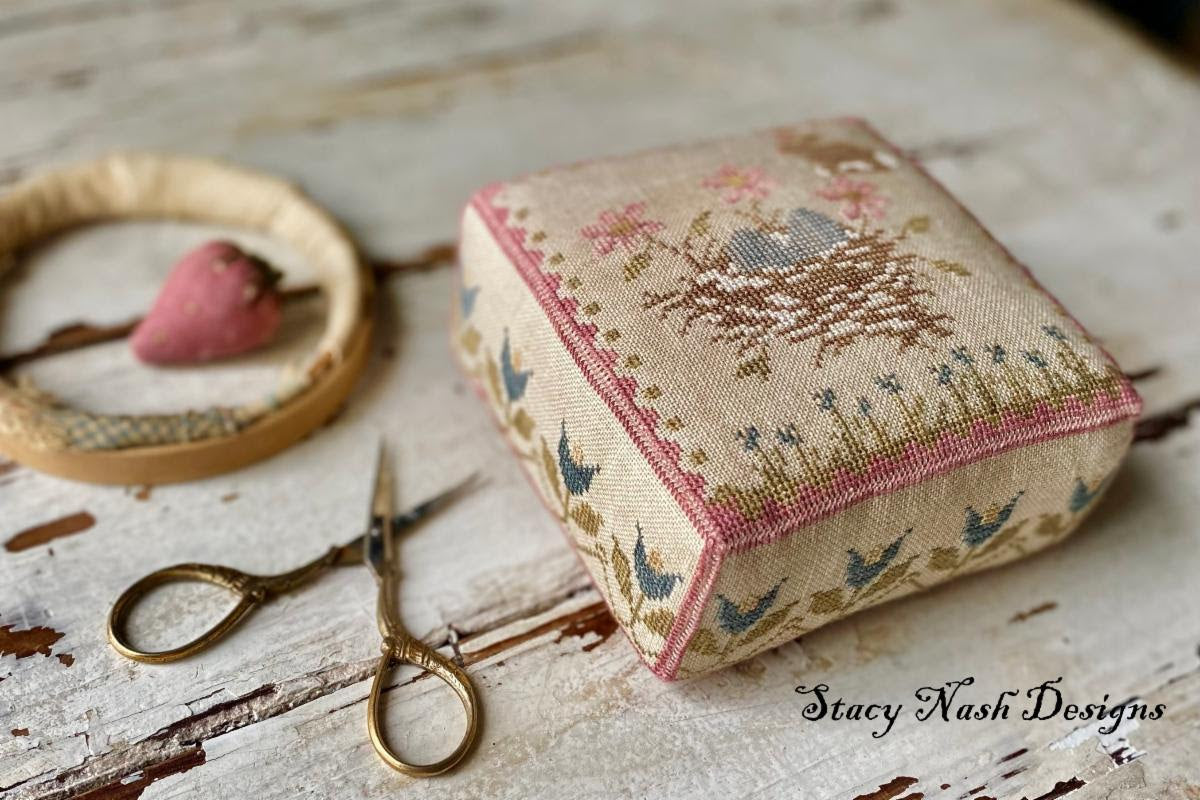 PRE-ORDER Tulip Fields Pinkeep - Stacy Nash Primitives - Cross Stitch Pattern, Needlecraft Patterns, Needlecraft Patterns, The Crafty Grimalkin - A Cross Stitch Store