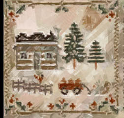 PRE-ORDER Log Cabin Squirrel, Log Cabin Christmas #1 - Little House Needleworks - Cross Stitch Pattern, Needlecraft Patterns, Needlecraft Patterns, The Crafty Grimalkin - A Cross Stitch Store