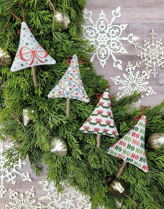 PREORDER Festive Mini Trees - Hello From Liz Mathews - Cross Stitch Pattern, Needlecraft Patterns, The Crafty Grimalkin - A Cross Stitch Store