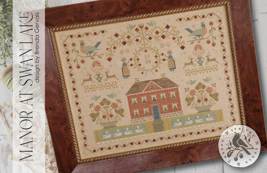 Manor at Swan Lake - With Thy Needle and Thread - Cross Stitch Pattern