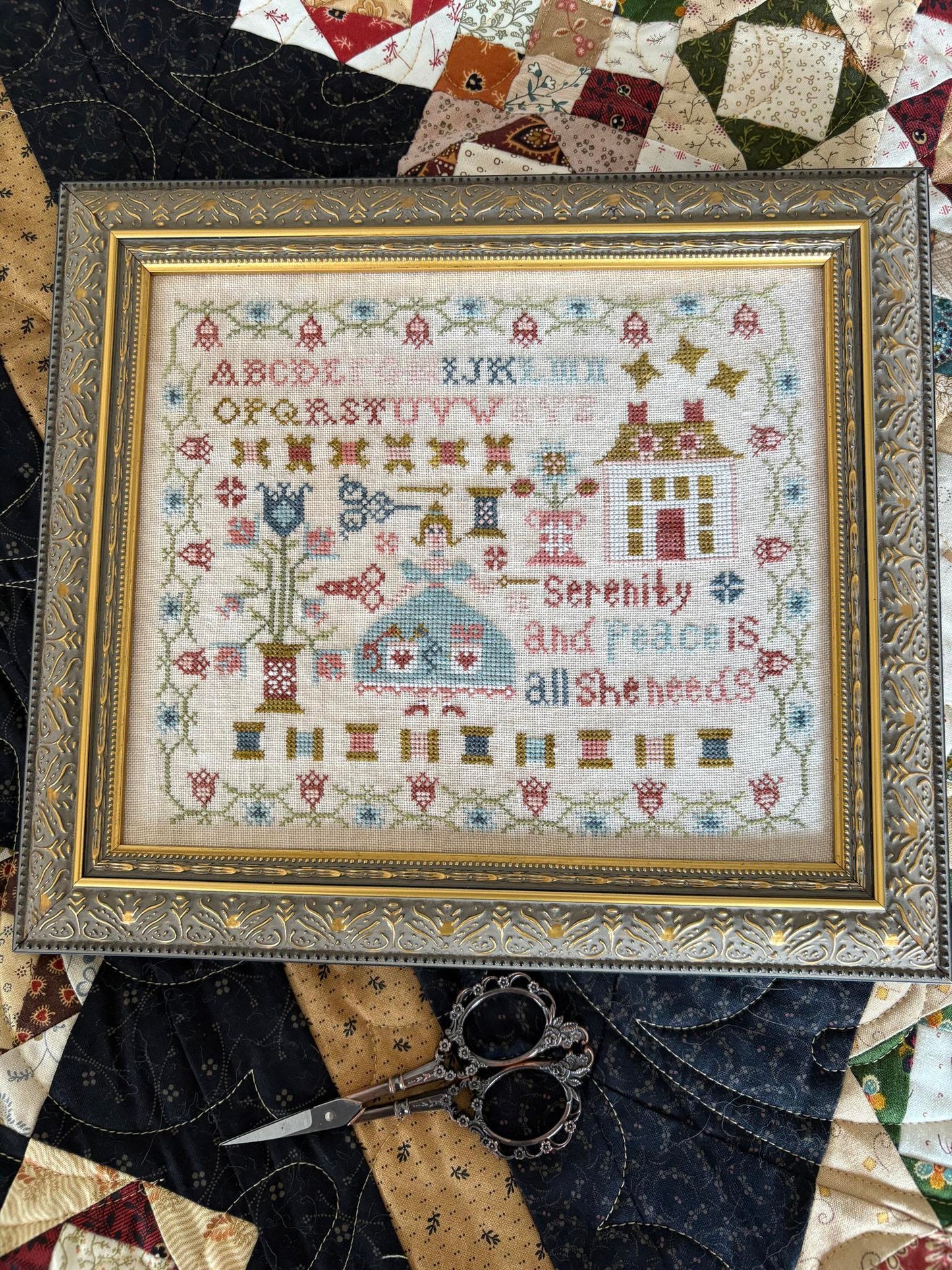 Serenity  - Pansy Patch - Cross Stitch Pattern