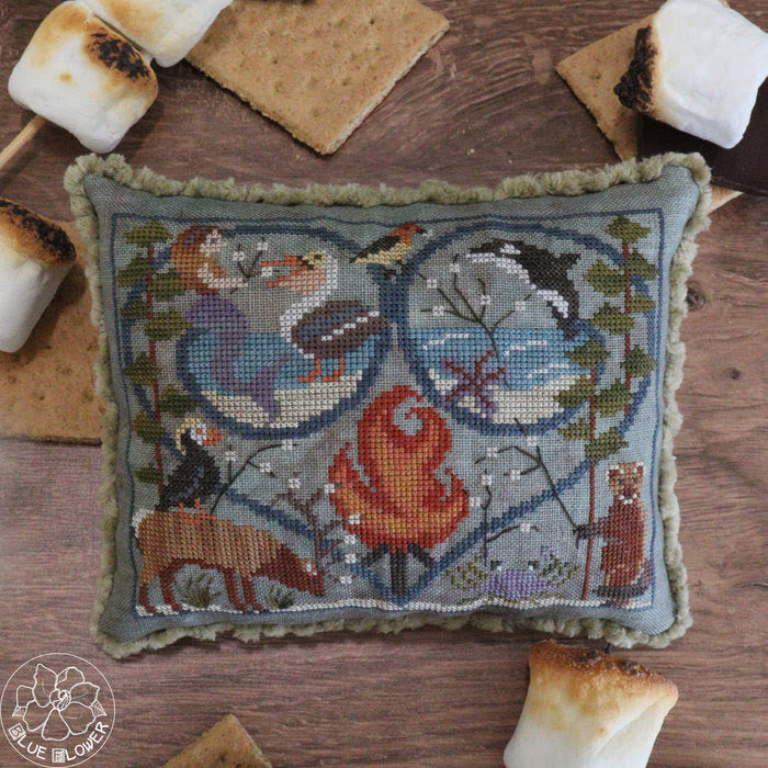 PREORDER Seasons Of The Heart -  Shore S'Mores - The Blue Flower - Cross Stitch Pattern