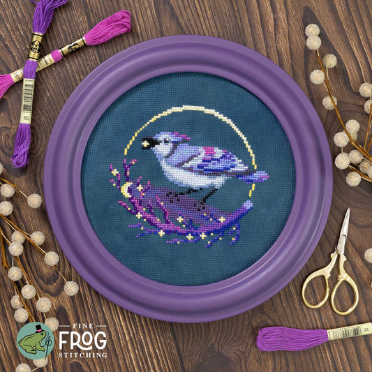 PREORDER Bluejay Star-Picker - Fine Frog Stitching - Cross Stitch Pattern
