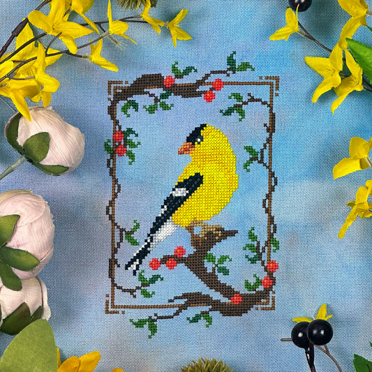 PREORDER Summer Goldfinch - Stitch Crypt - Cross Stitch Pattern