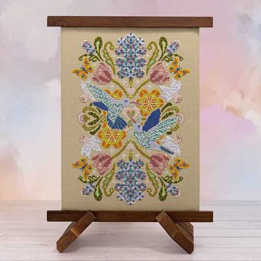 Spring Hummingbird Mandala - Counting Puddles - Cross Stitch Pattern