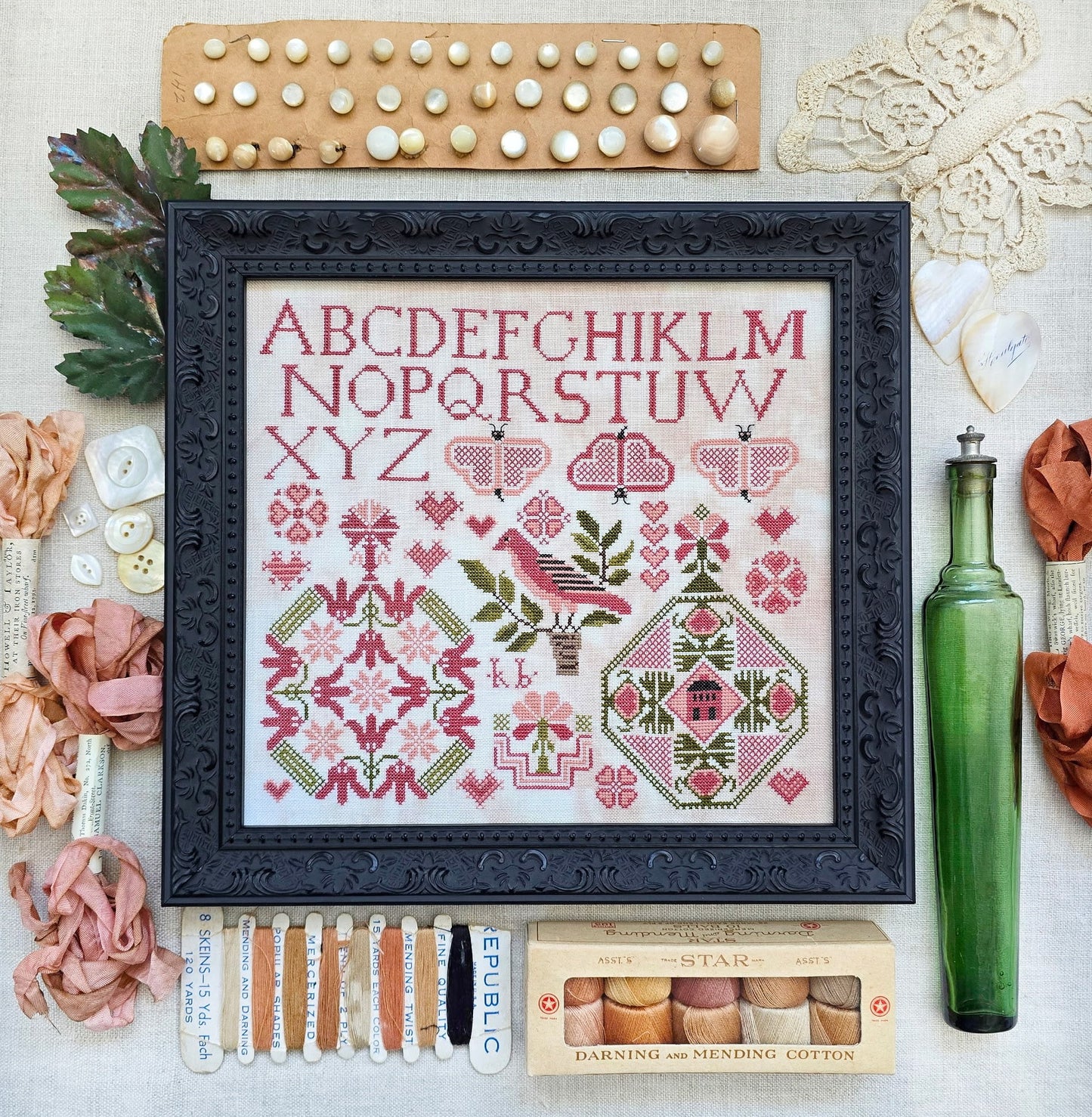 PREORDER Quaker Hearts - Kathy Barrick - Cross Stitch Pattern