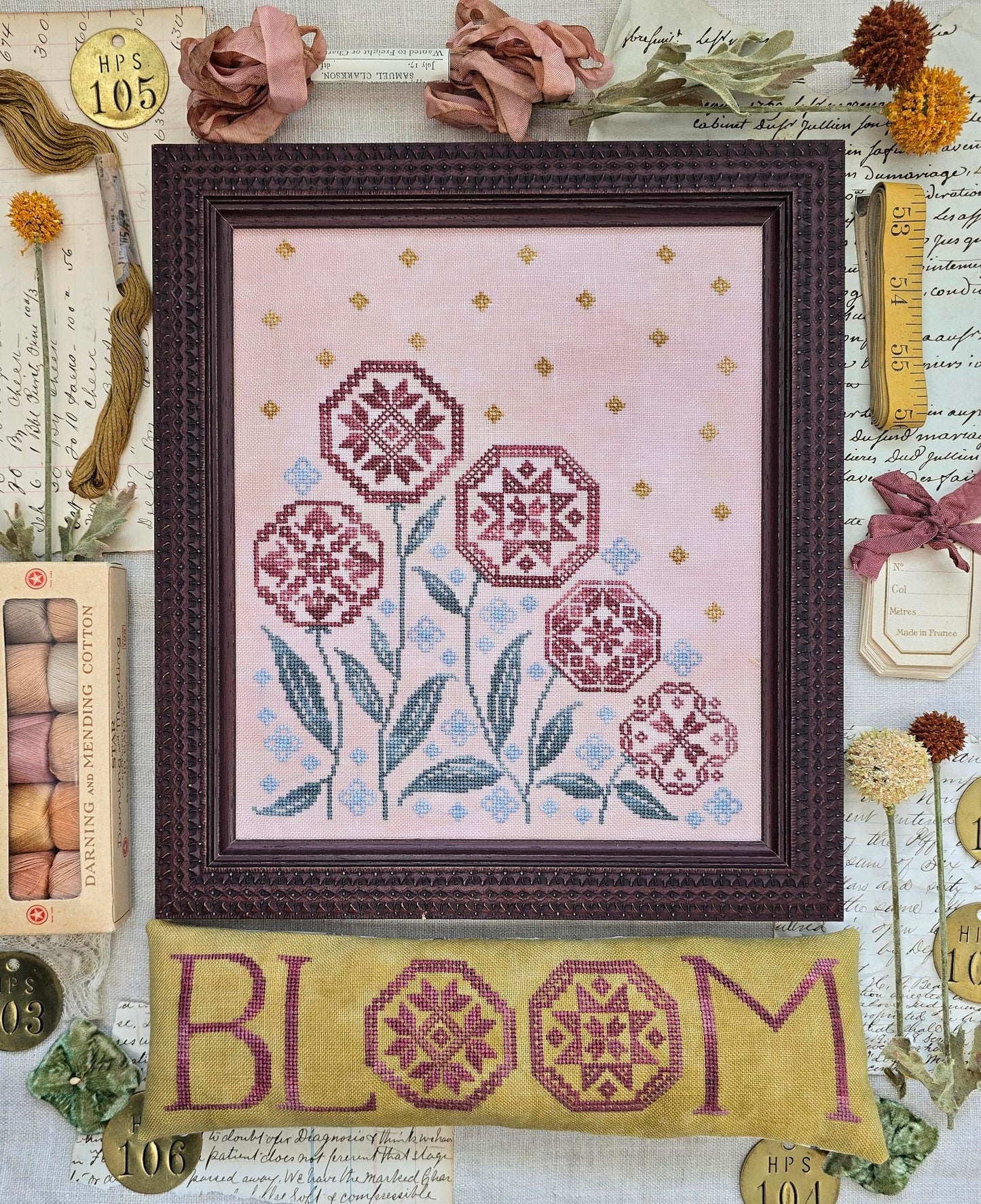 Blooming Quakers - Hello From Liz Mathews - Cross Stitch Pattern