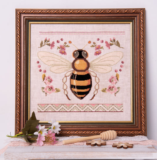 Bee and Blossoms - Samplers and Primitives - Cross Stitch Pattern
