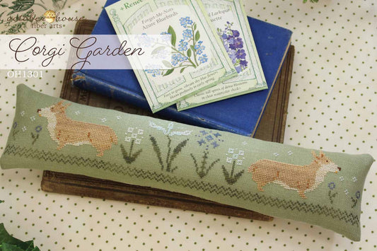 Corgi Garden - October House -  Cross Stitch Pattern