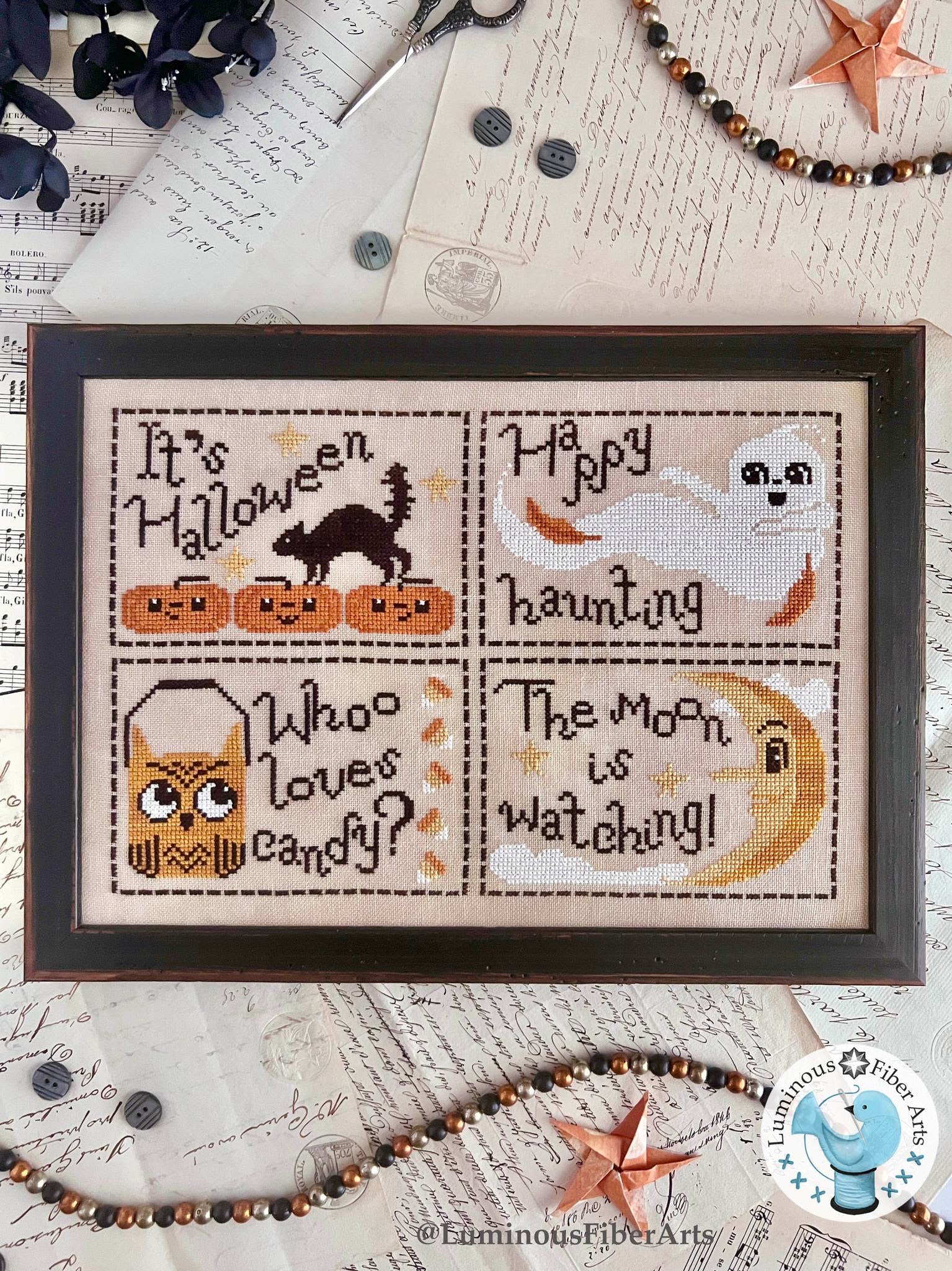 PREORDER It's Halloween - Luminous Fiber Arts -  Cross Stitch Pattern, Needlecraft Patterns, The Crafty Grimalkin - A Cross Stitch Store