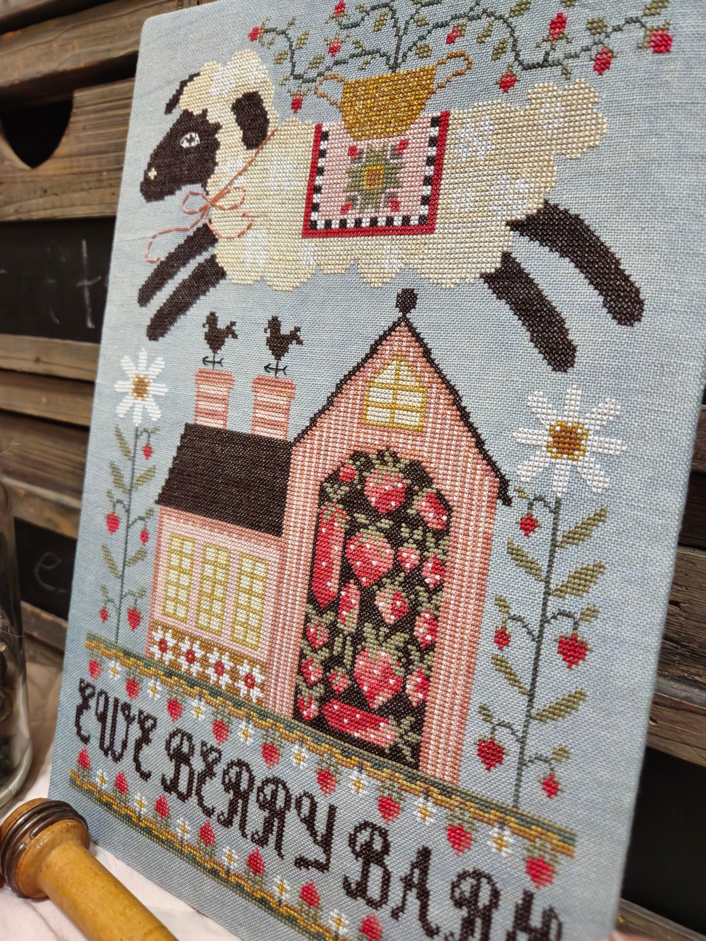Ewe Berry Barn - Quaint Rose Needle Arts -  Cross Stitch Pattern