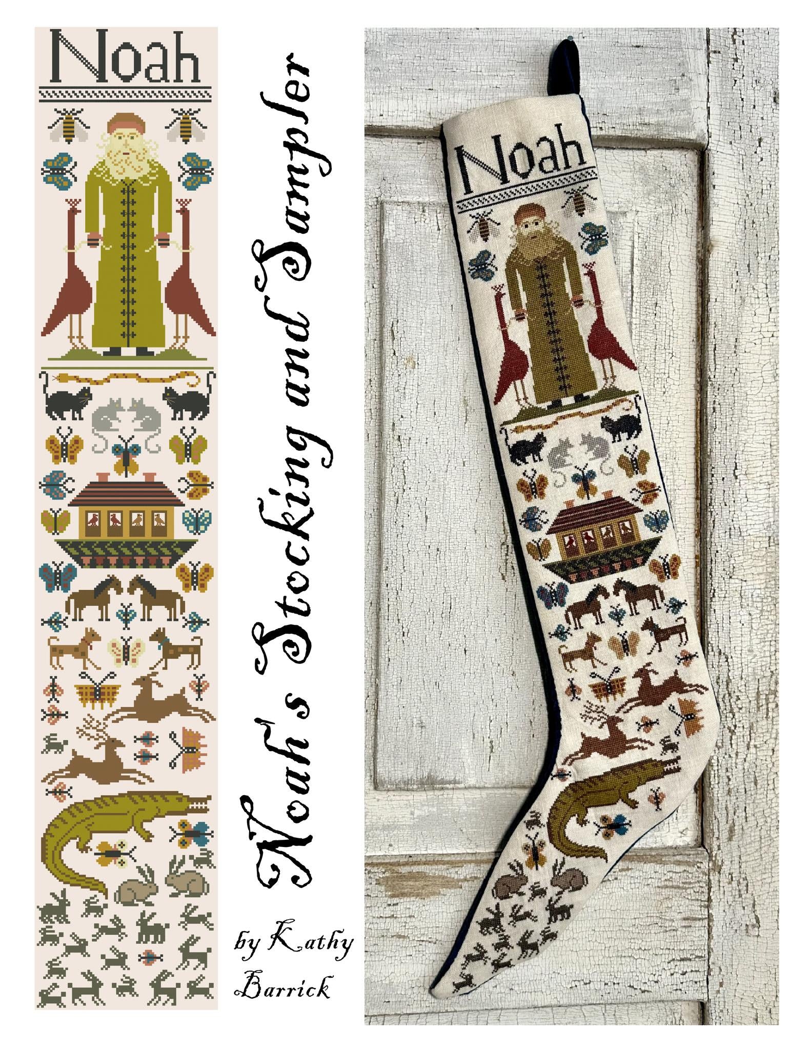PREORDER Noah's Stocking and Sampler - Kathy Barrick - Cross Stitch Pattern, Needlecraft Patterns, The Crafty Grimalkin - A Cross Stitch Store