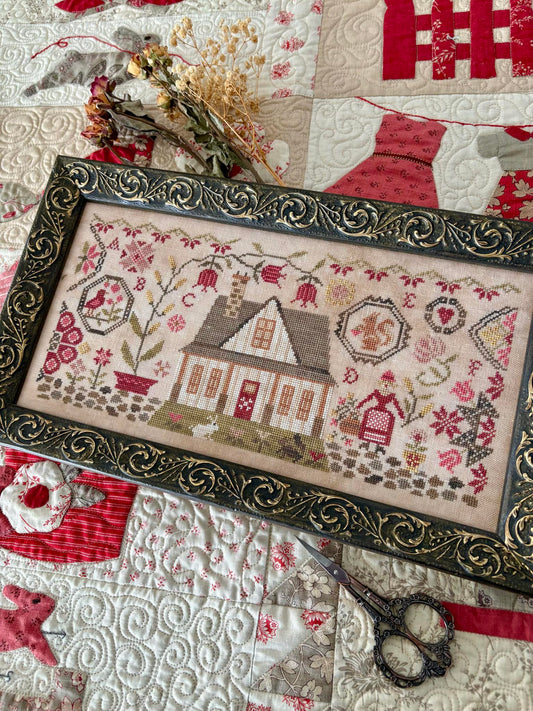 Quaker Farmhouse - Blueberry Ridge and Pansy Patch - Cross Stitch Pattern