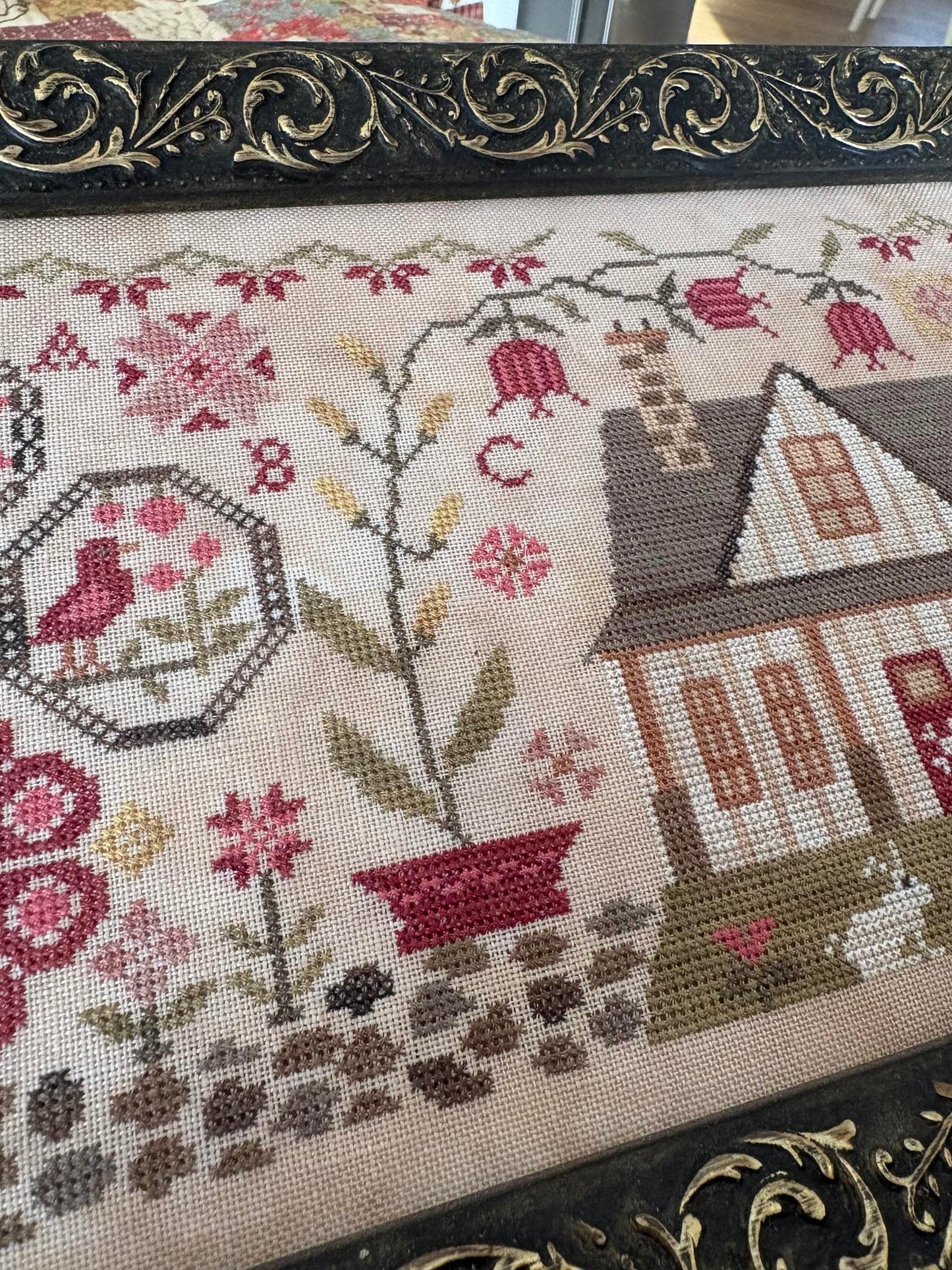 Quaker Farmhouse - Blueberry Ridge and Pansy Patch - Cross Stitch Pattern
