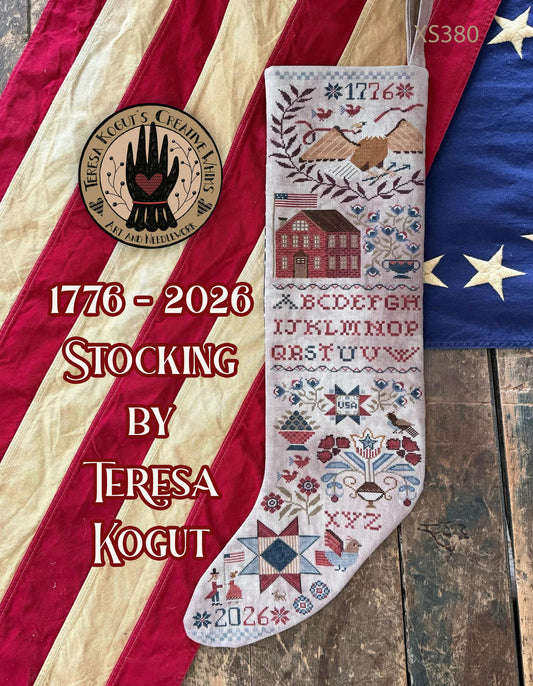 1776 - 2026 Stocking - Teresa Kogut - Cross Stitch Pattern