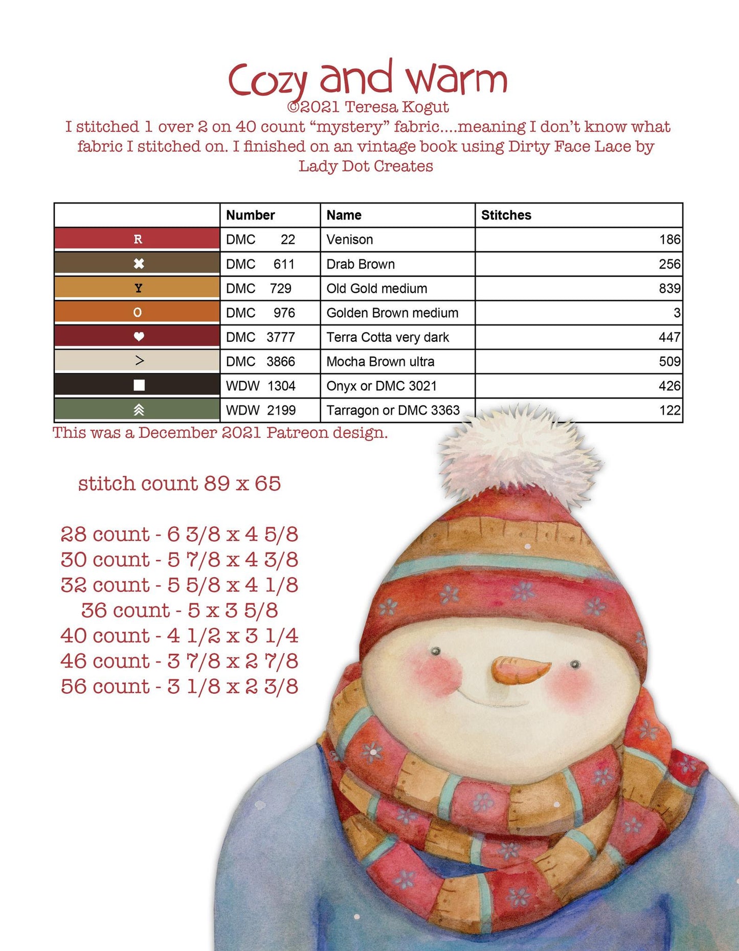 Hello Winter - Teresa Kogut - Cross Stitch Pattern