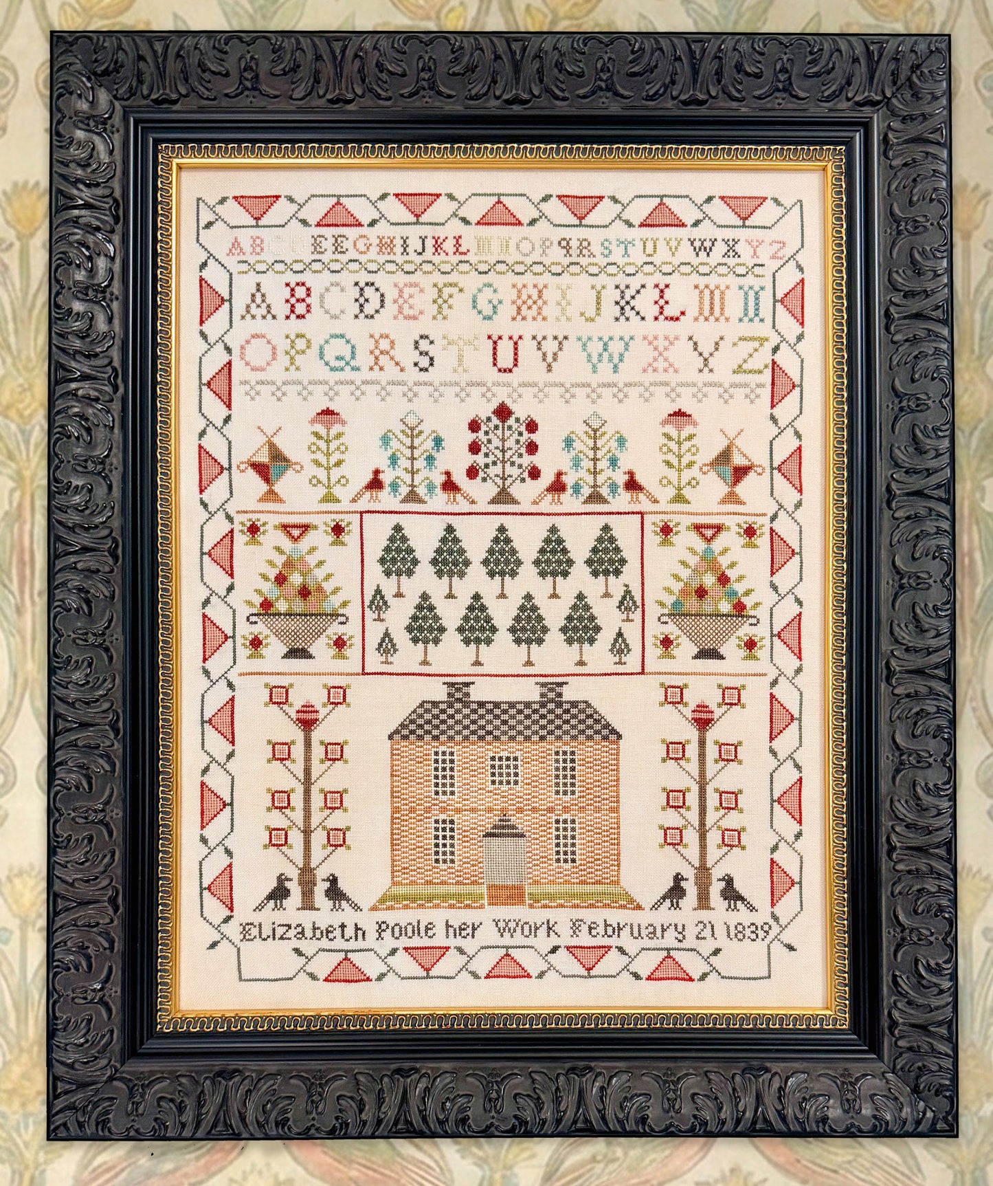 Elizabeth Poole 1839 - Fox and Rabbit - Cross Stitch Pattern