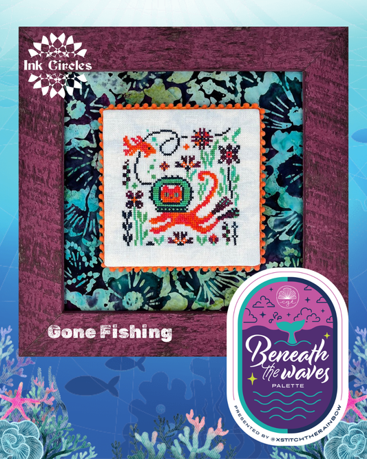 Gone Fishing - Ink Circles - Cross Stitch Pattern