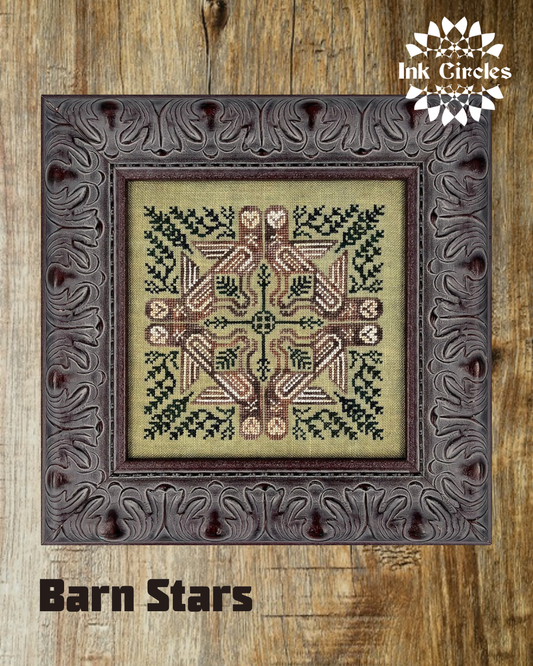 PREORDER Barn Stars - Ink Circles - Cross Stitch Pattern