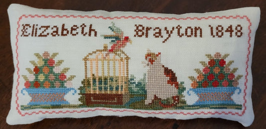 PREORDER Elizabeth Brayton Cat Cushion - Crowsfeetstitching - Cross Stitch Pattern