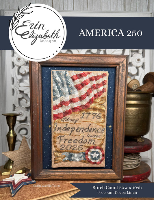 America 250 - Erin Elizabeth - Cross Stitch Pattern
