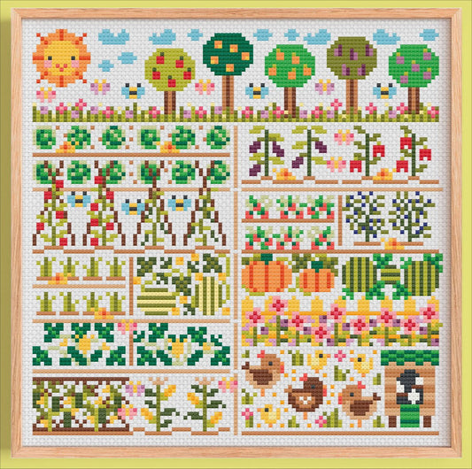 PREORDER Vegetable Patch - Una Buena Pieza - Cross Stitch Pattern, Cross Stitch Patterns, The Crafty Grimalkin - A Cross Stitch Store