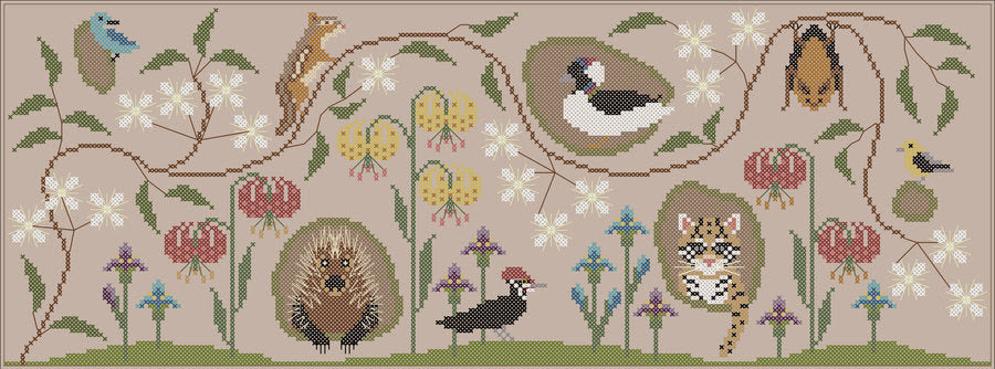 PREORDER - Trunk Town Summer - The Blue Flower - Cross Stitch Pattern