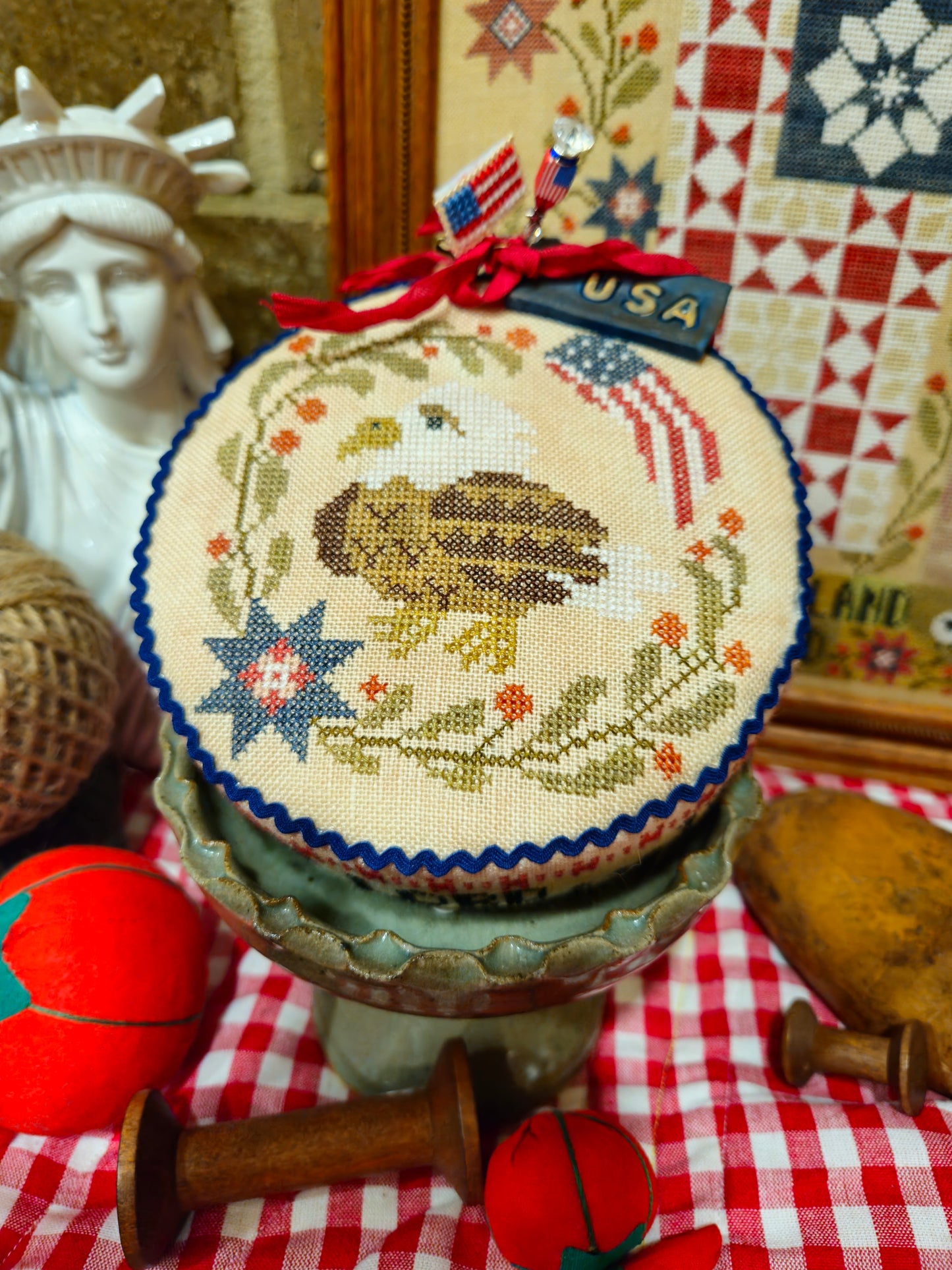 PREORDER Heal Our Land  Pin Drum Shortie - Quaint Rose Needle Arts -  Cross Stitch Pattern