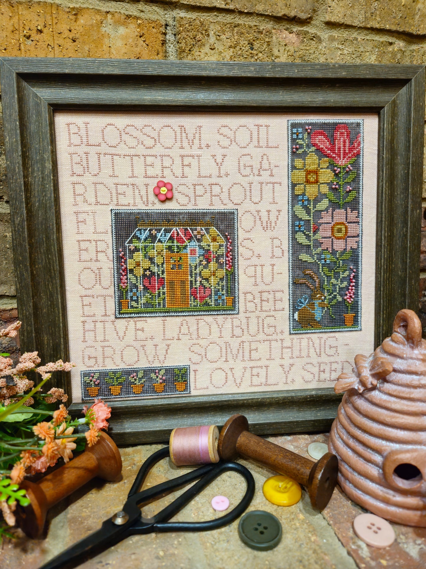 PREORDER Mixed Media Needleart: Flower Garden - Quaint Rose Needle Arts -  Cross Stitch Pattern