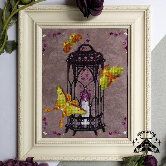 Violet Glow - Sprouting Lupine - Cross Stitch Pattern, Cross Stitch Patterns, The Crafty Grimalkin - A Cross Stitch Store