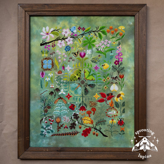Nature’s Journey - Sprouting Lupine - Cross Stitch Pattern, Cross Stitch Patterns, The Crafty Grimalkin - A Cross Stitch Store