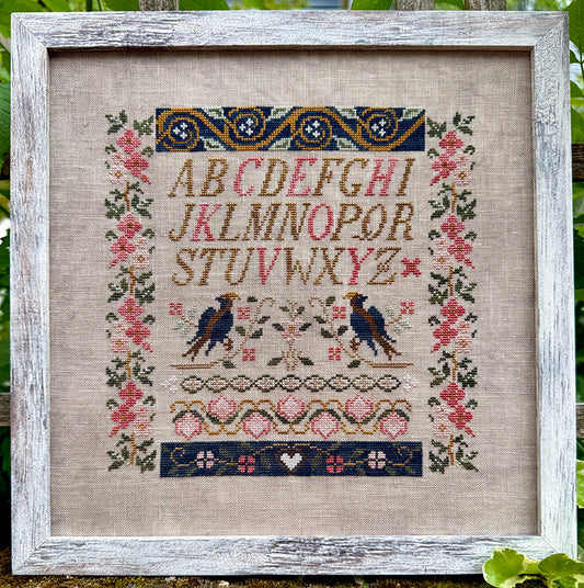 PREORDER Two Blue Birds Sampler - Jan Hicks - Cross Stitch Pattern, Cross Stitch Patterns, The Crafty Grimalkin - A Cross Stitch Store