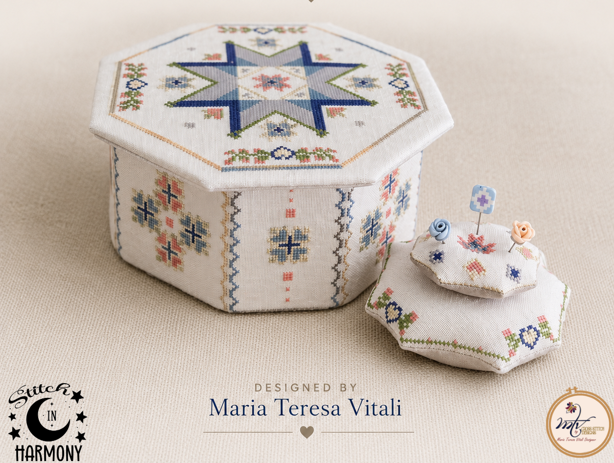 PREORDER Quaker Star Sewing Box - MTV Designs - Cross Stitch Kit