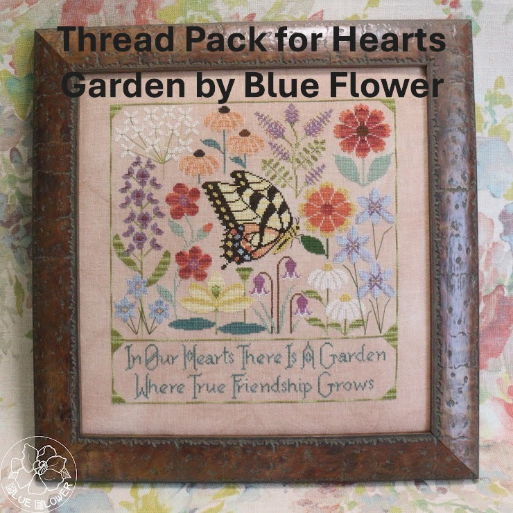 PREORDER Hearts Garden (Blue Flower) Thread Pack - Cottage Garden Threads