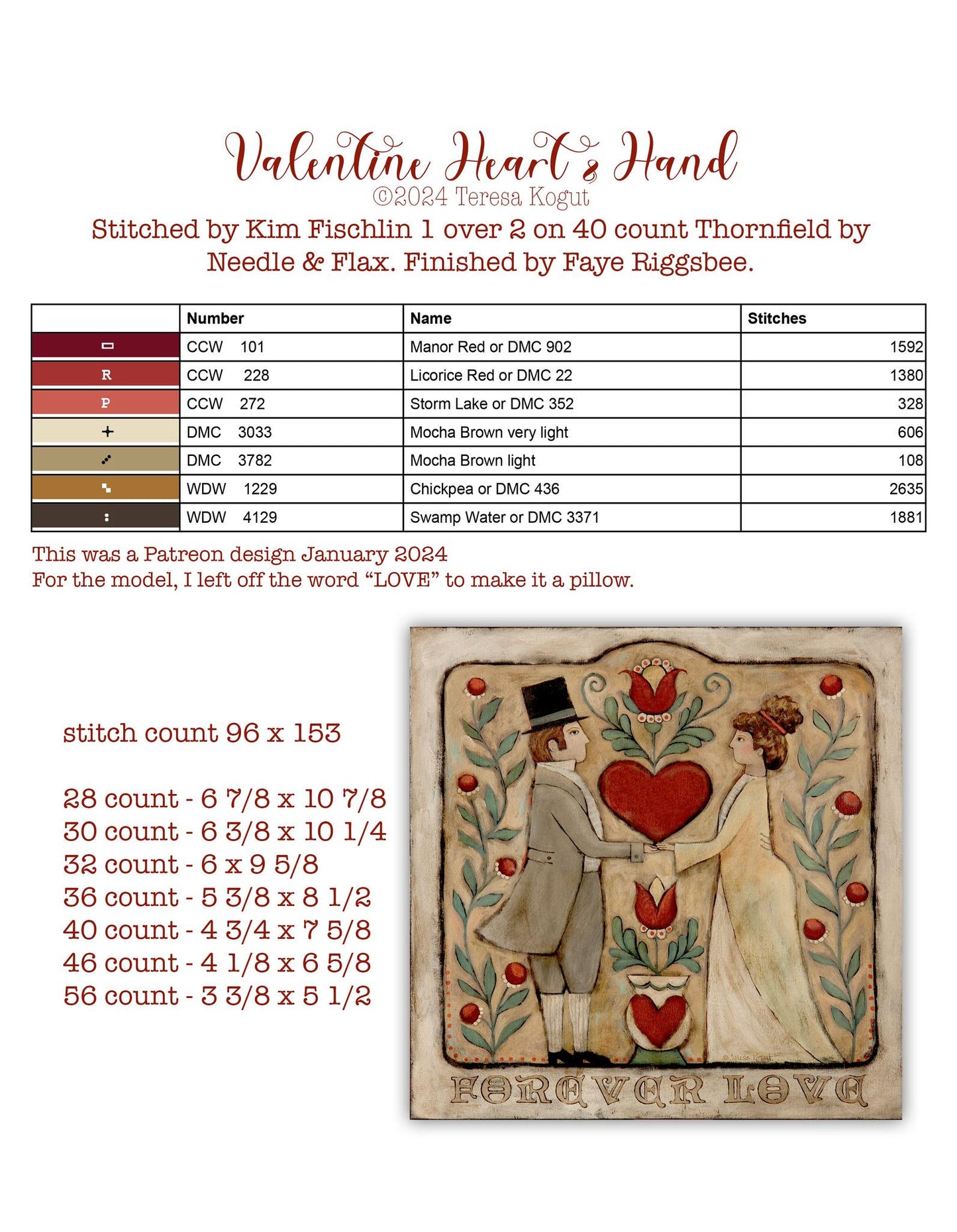 Hello Love - Teresa Kogut - Cross Stitch Pattern