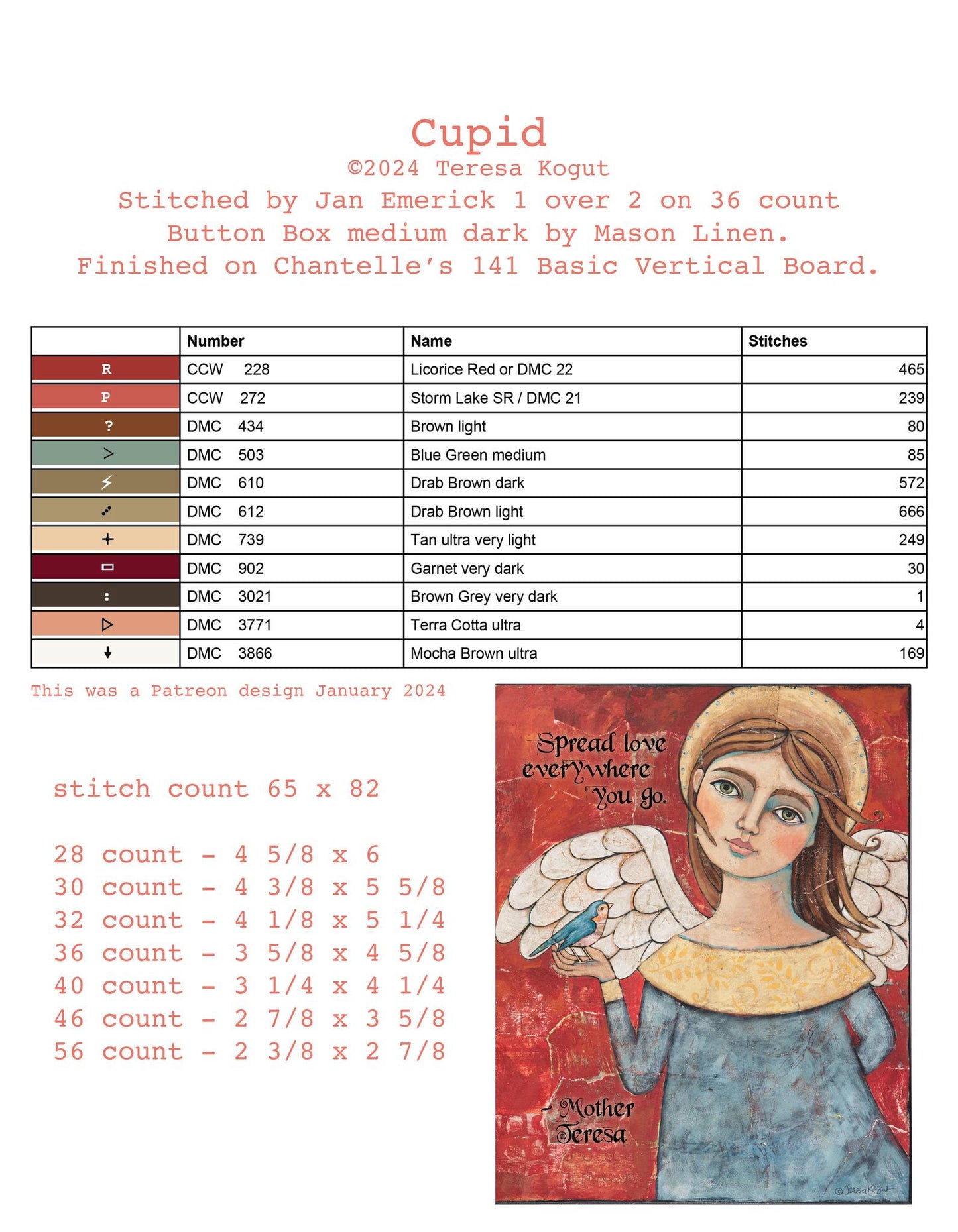 Hello Love - Teresa Kogut - Cross Stitch Pattern