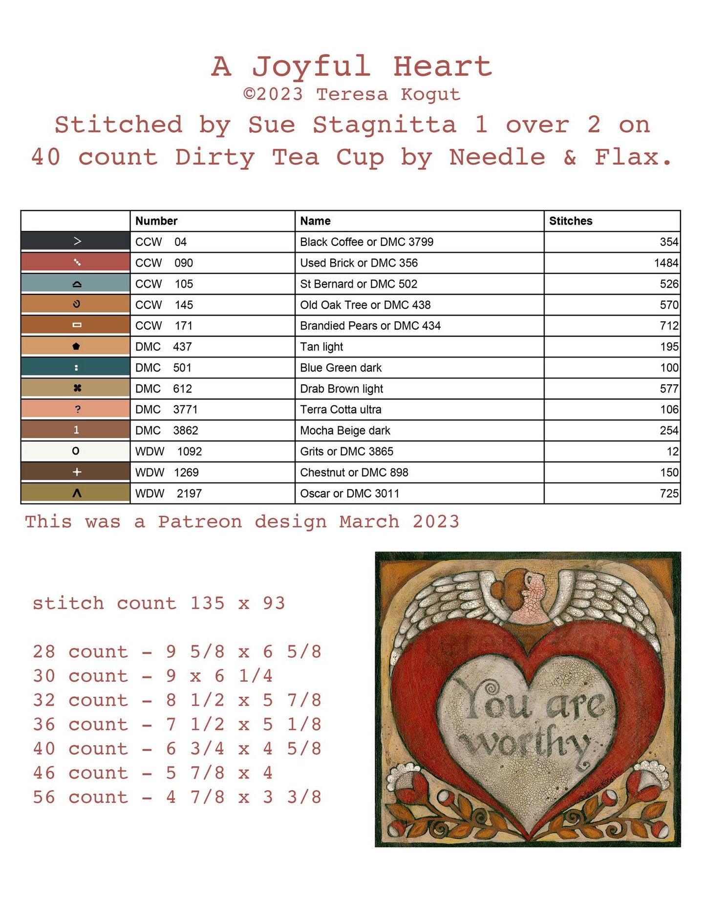 Hello Love - Teresa Kogut - Cross Stitch Pattern