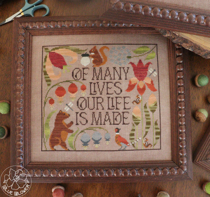 Of Many Lives - The Blue Flower - Cross Stitch Pattern