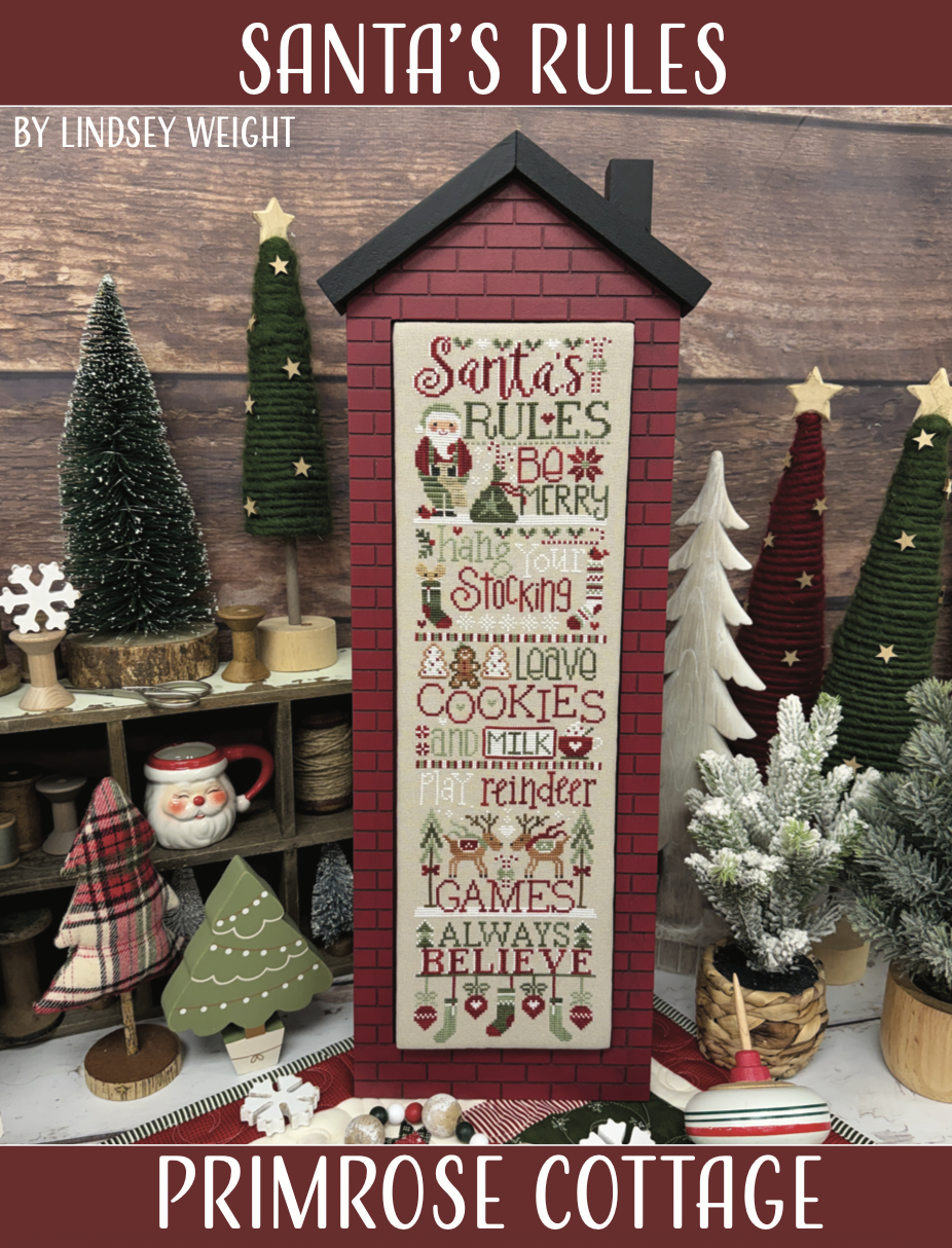 PREORDER Santa's Rules - Primrose Cottage Stitches - Cross Stitch Pattern