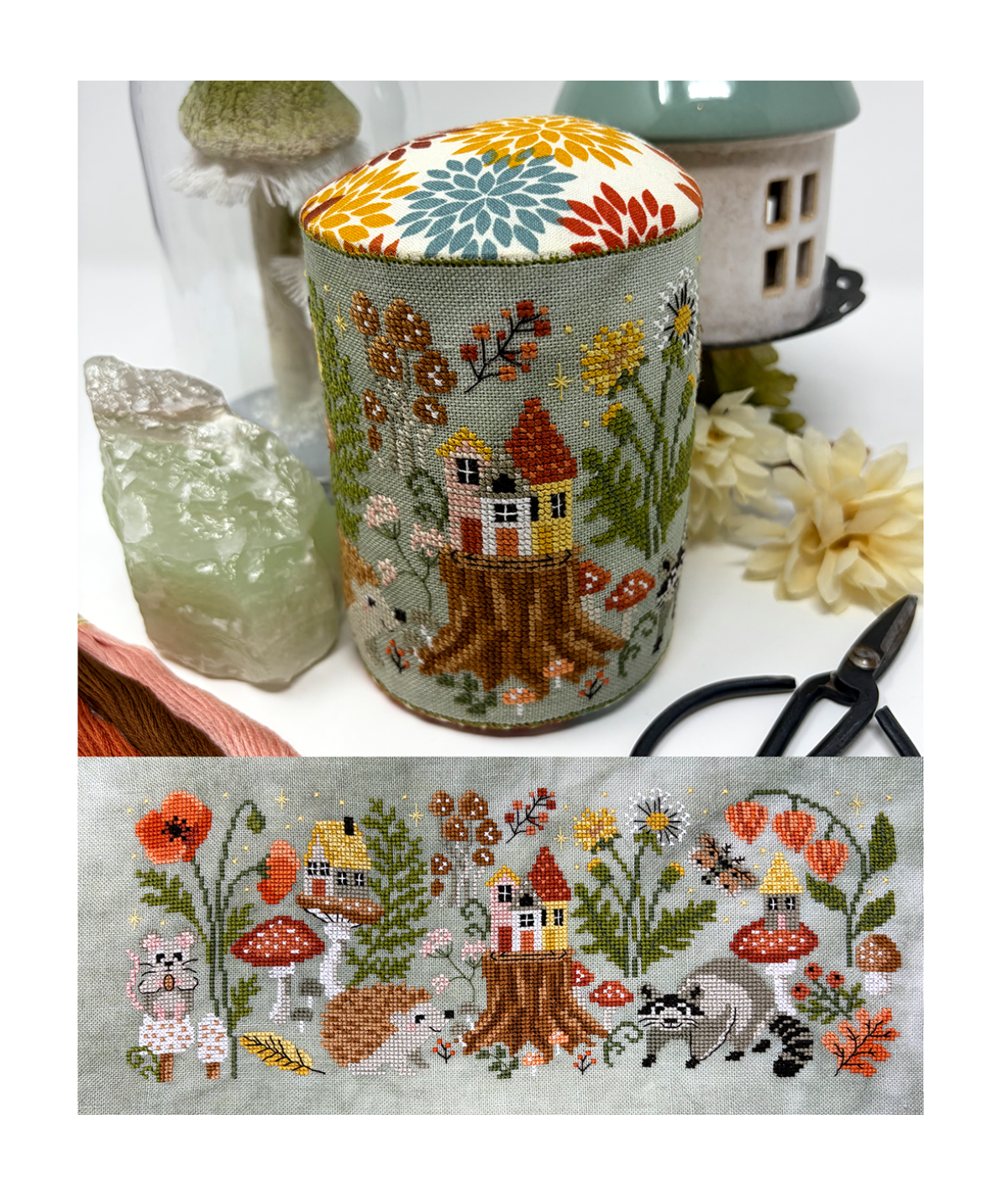 PREORDER Forest View Drum - Tiny Modernist - Cross Stitch Pattern