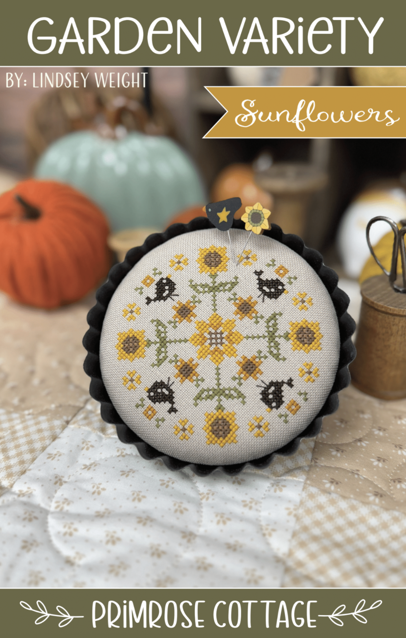 Garden Variety: Sunflowers - Primrose Cottage - Cross Stitch Pattern