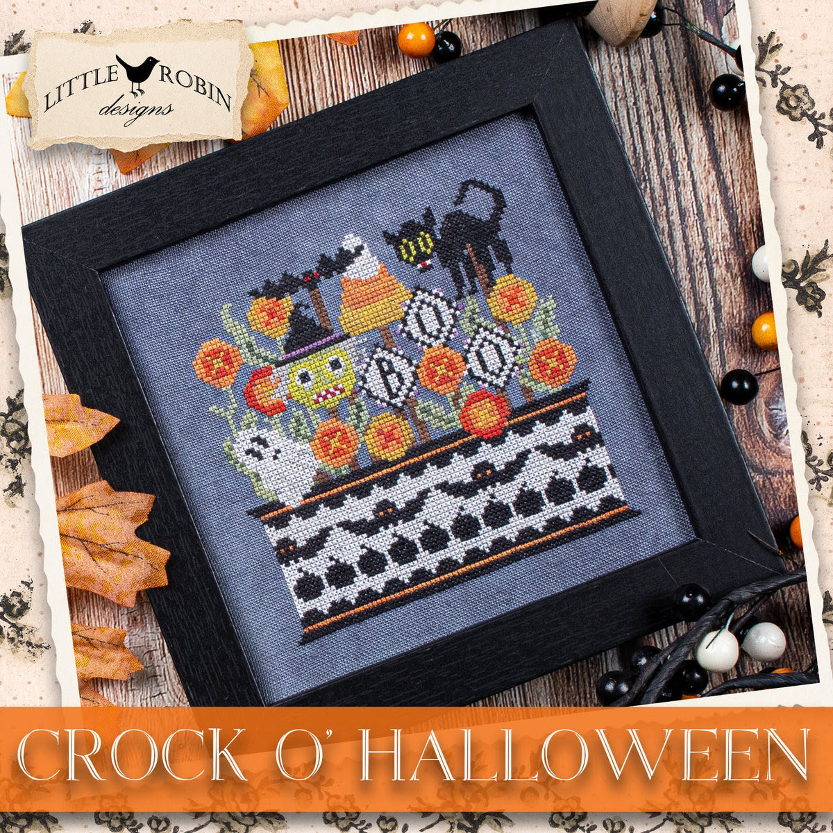 PREORDER Crock O'Halloween - Little Robin Designs - Cross Stitch Pattern