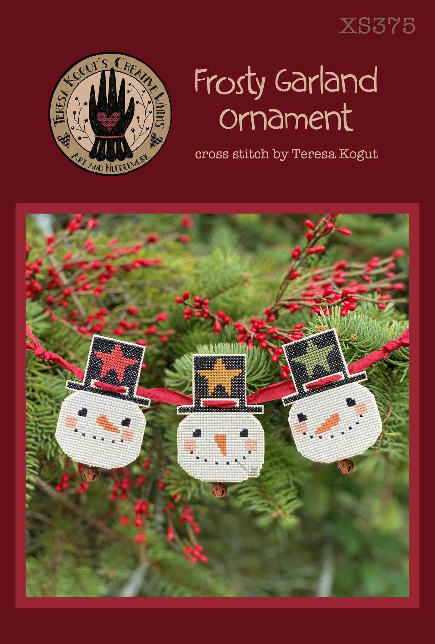 Frosty Garland Ornament - Teresa Kogut - Cross Stitch Pattern