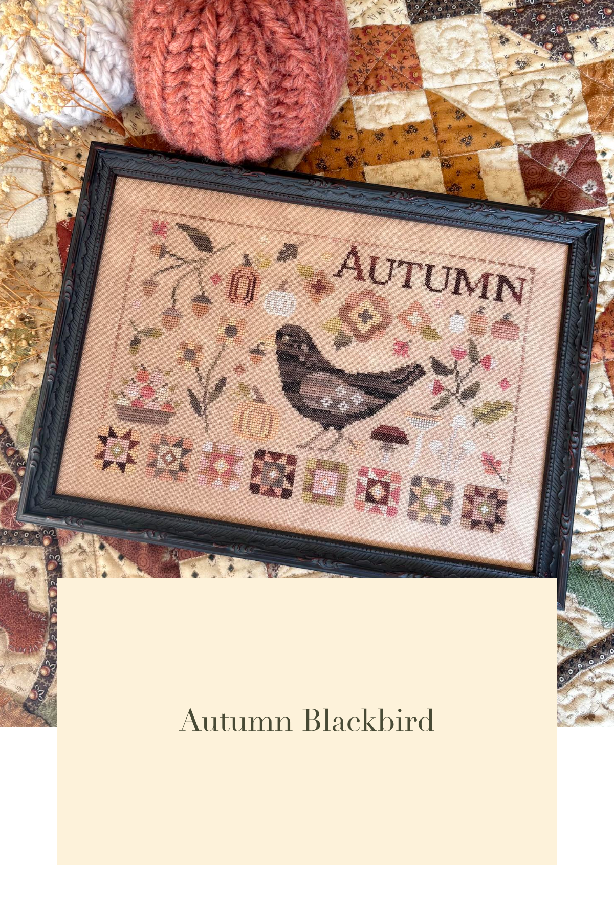 PREORDER  Autumn Blackbird - Blueberry Ridge - Cross Stitch Pattern, Needlecraft Patterns, The Crafty Grimalkin - A Cross Stitch Store