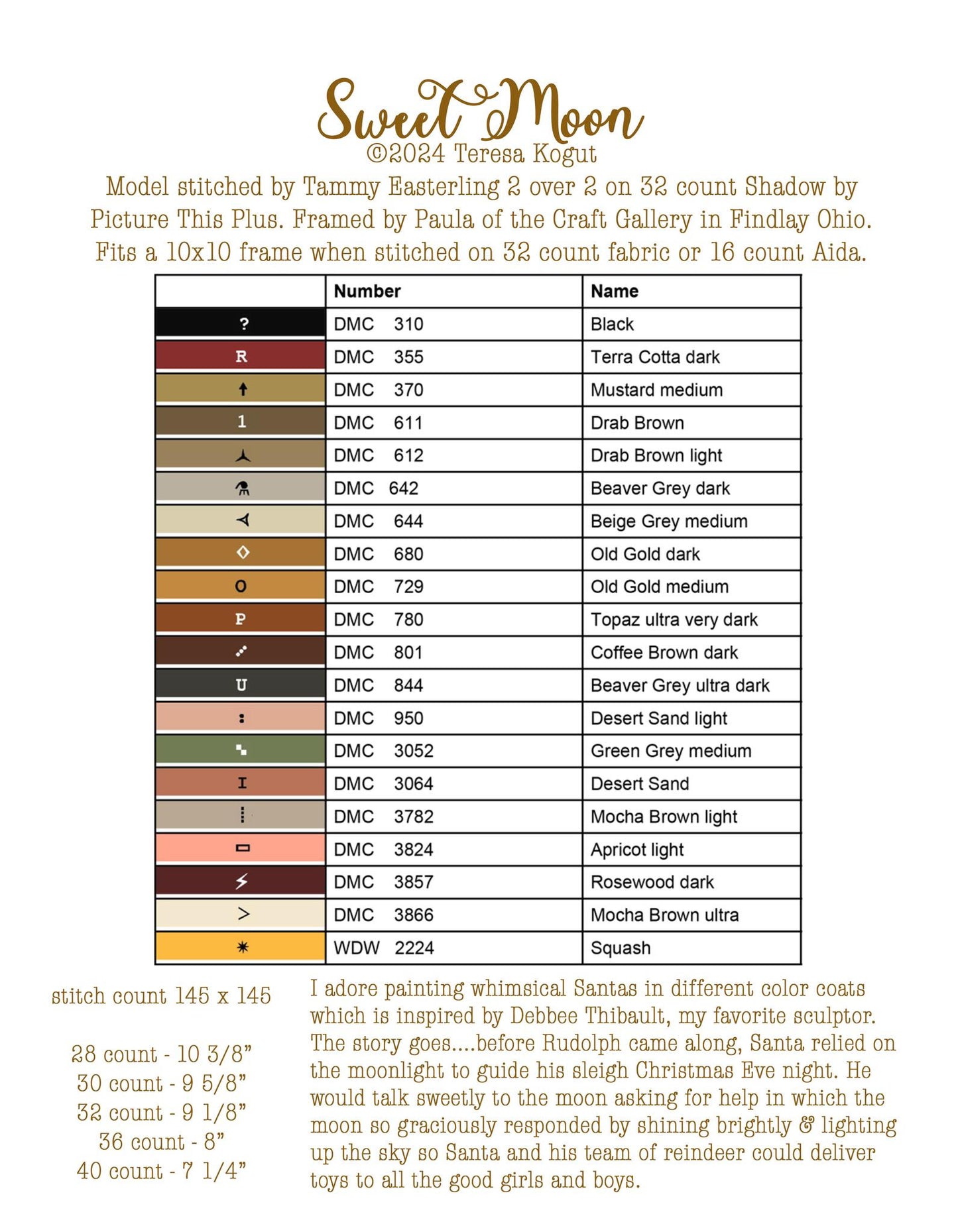 Sweet Moon - Teresa Kogut - Cross Stitch Pattern