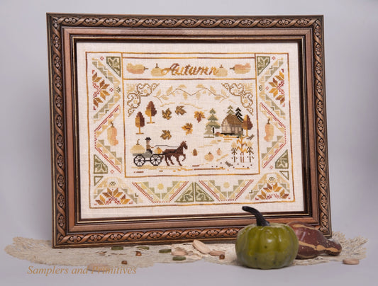 The Autumn Wind - Samplers and Primitives -  Cross Stitch Pattern