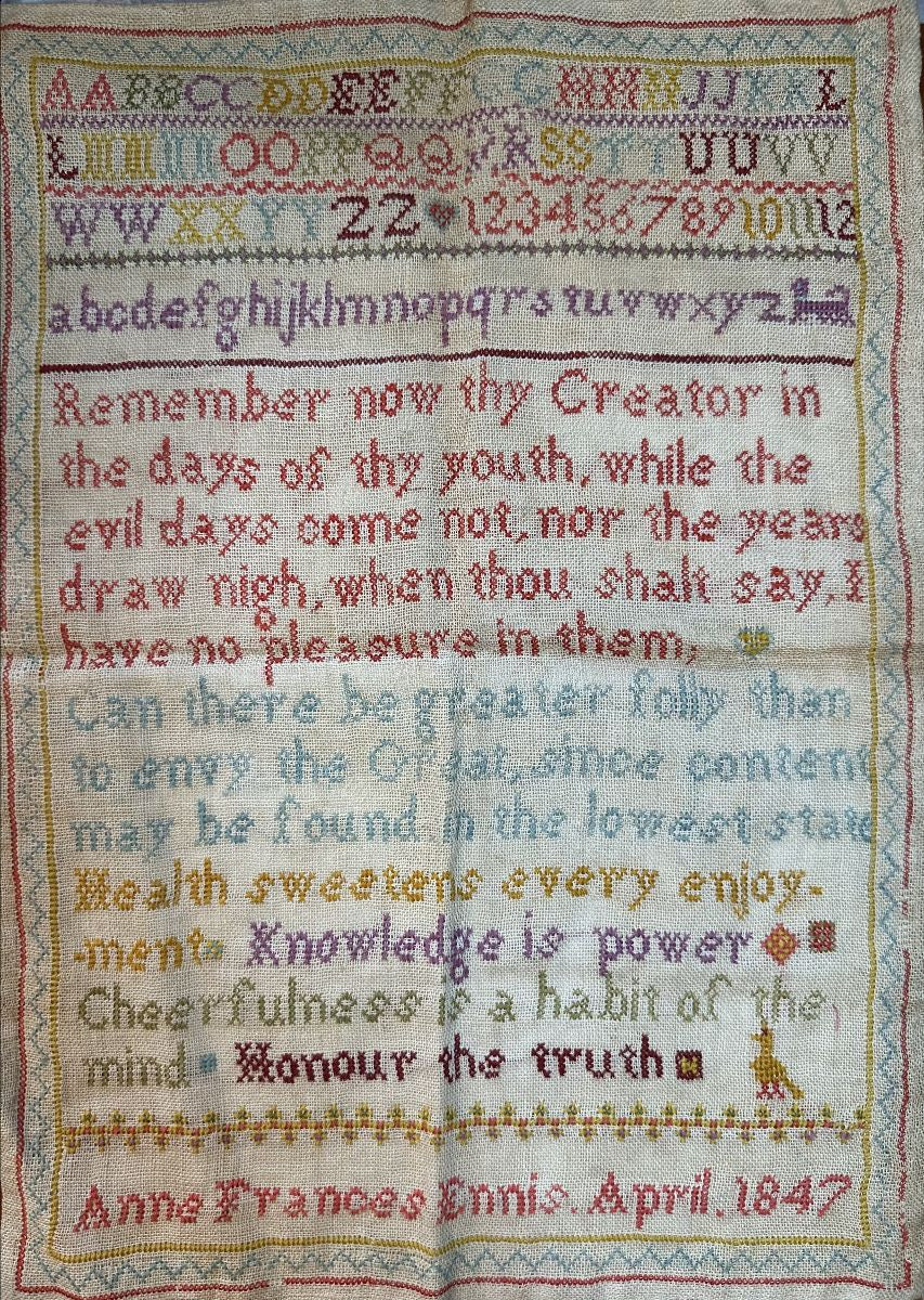 PREORDER Anne Frances Kirkpatrick, 1847 Words to Live by - Cross Stitch Antiques - Cross Stitch Pattern