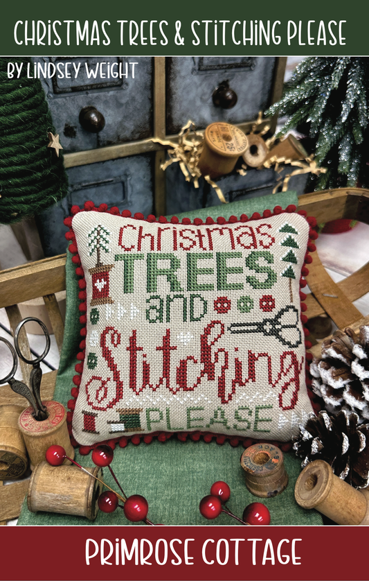 Christmas Trees and Stitching Please - Primrose Cottage Stitches - Cross Stitch Pattern, Needlecraft Patterns, Needlecraft Patterns, The Crafty Grimalkin - A Cross Stitch Store